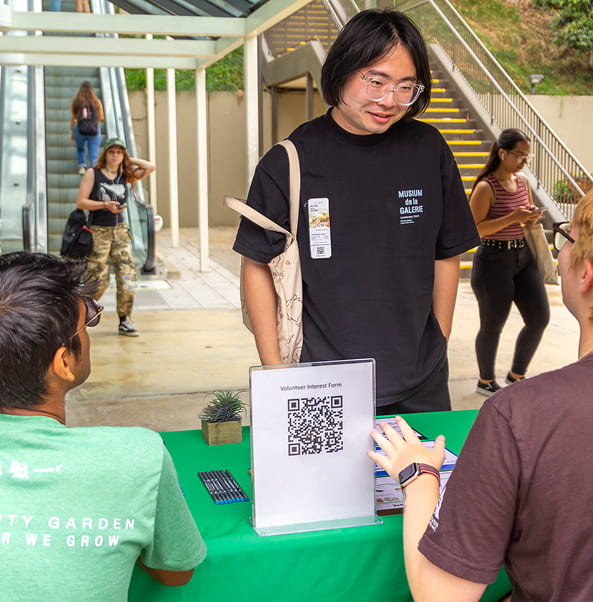Student at a Tabling Event
