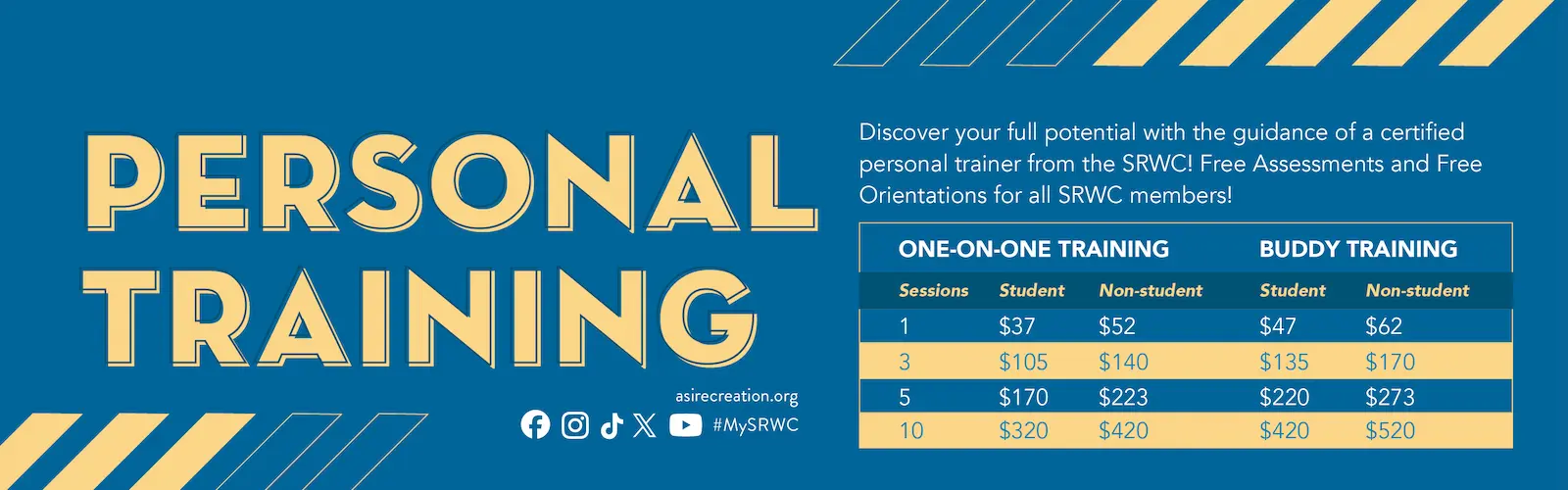 Personal training sessions buddy system or one on one, more info on link below