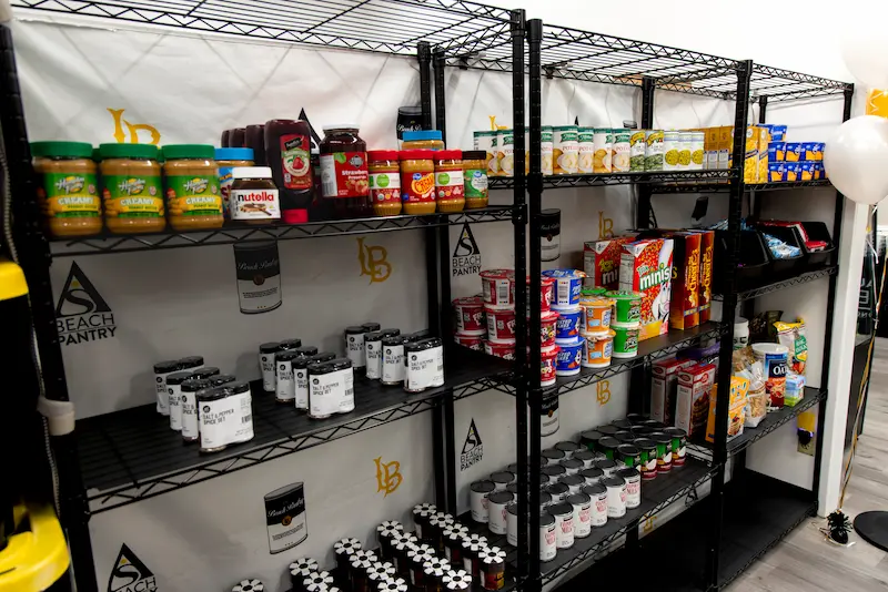 canned food on shelves
