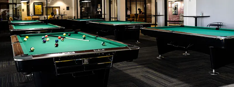 Pool tables in the Games Center