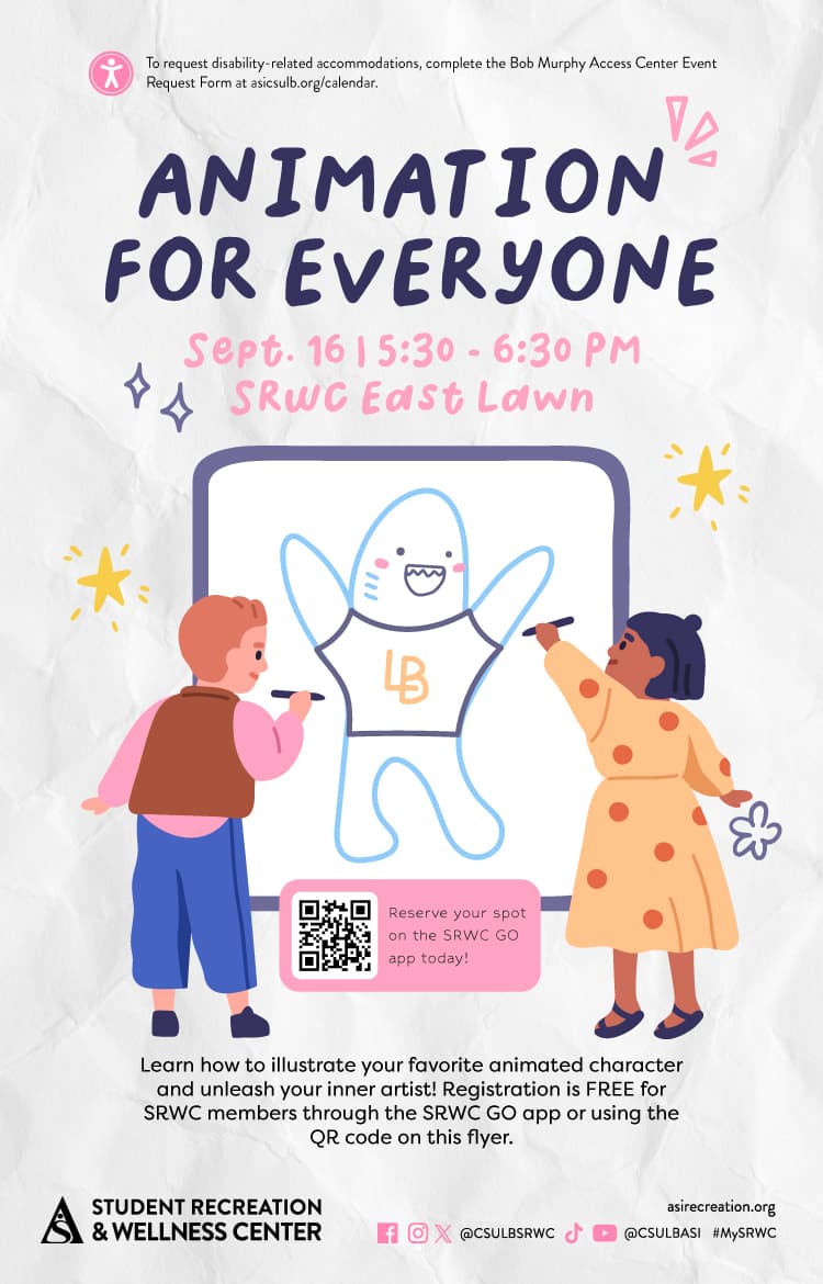 Animation for Everyone Sept. 16 5:30 - 6:30 p.m. SRWC East Lawn