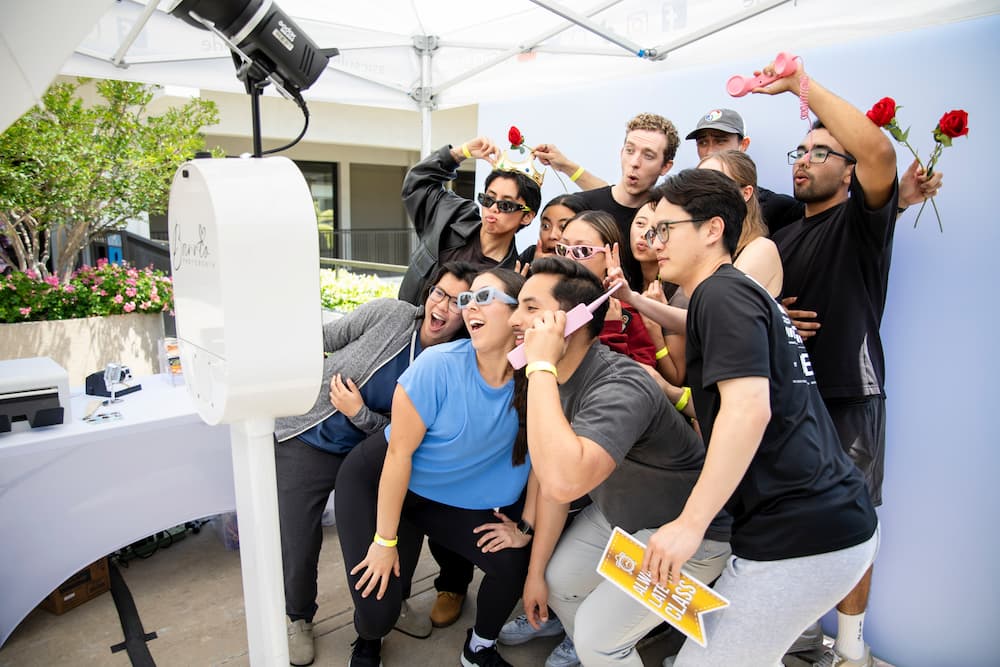 photo booth at Noontime Recess event